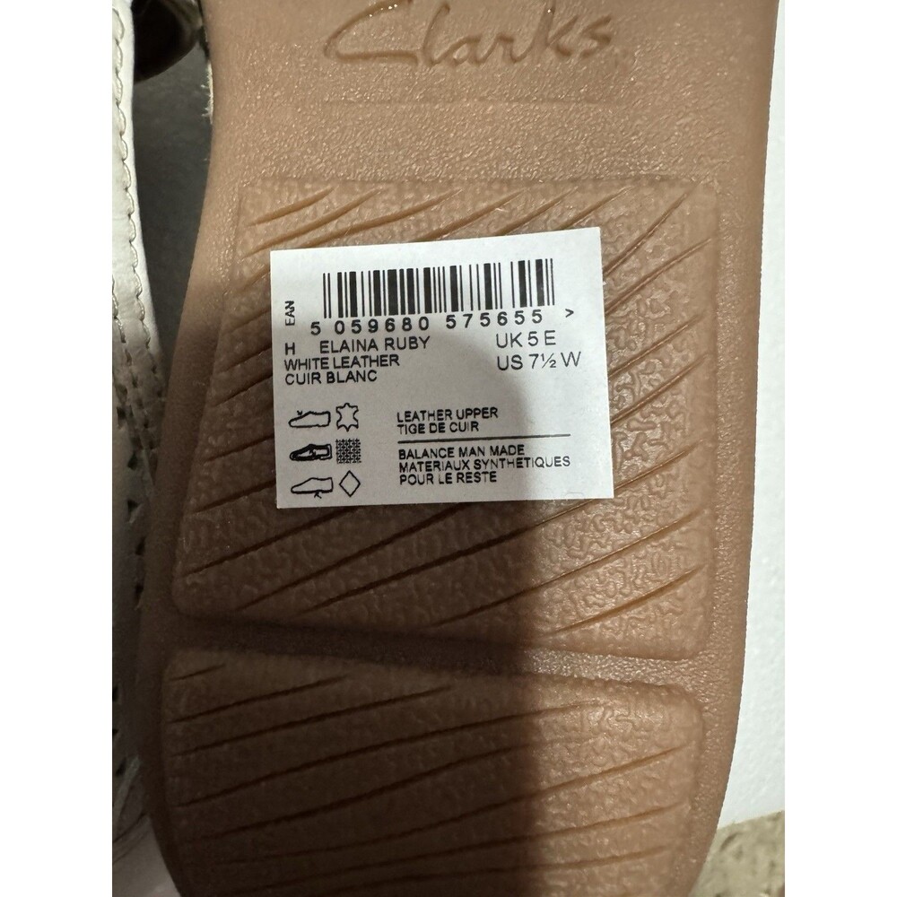 Clark’s Collection Espadrille Slip-ons Elaina Ruby White Size 7.5 Wide New - Picture 7 of 10